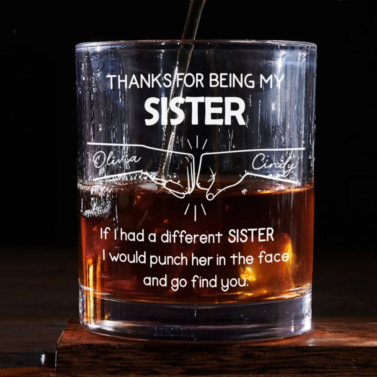 Personalized Whiskey Glass Gift for Brother - Thanks For Being My Brother