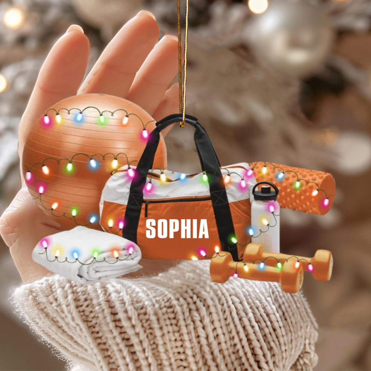 Personalized Fitness Workout Ornament, Gift For Body Builder