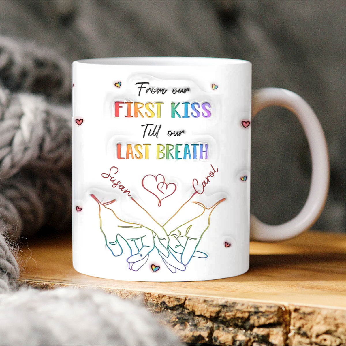 Love Knows No Gender - Couple Personalized Printed Mug, Gift For Anniversary