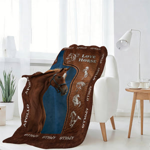 Upload Image Love Horse Blanket - Personalized Gift for Horse Lover