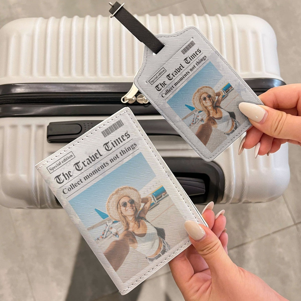 The Travel Times Personalized Photo Passport Cover And Luggage Tag Travel Set