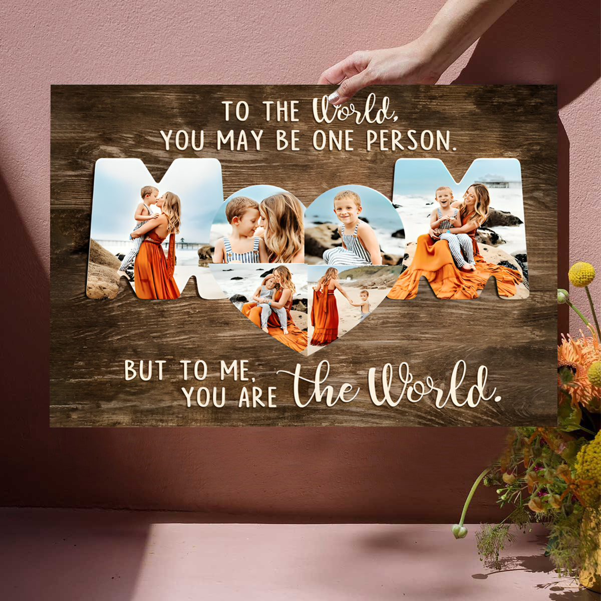 Personalized Mom Photo Collage Canvas Poster, Unique Mothers Day Gift for Mom from Daughter or Son