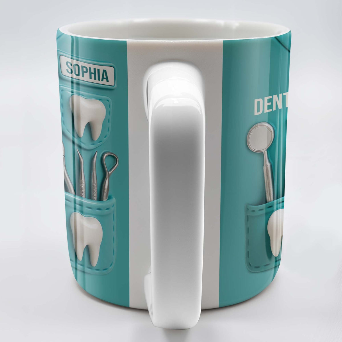 Personalized Dental Coffee Mug Featuring Dental Equipment Designs Gift For Dentists