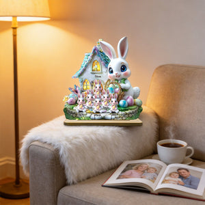 Grandma's Bunnies - Personalized Grandma Custom Shaped Wooden Plaque