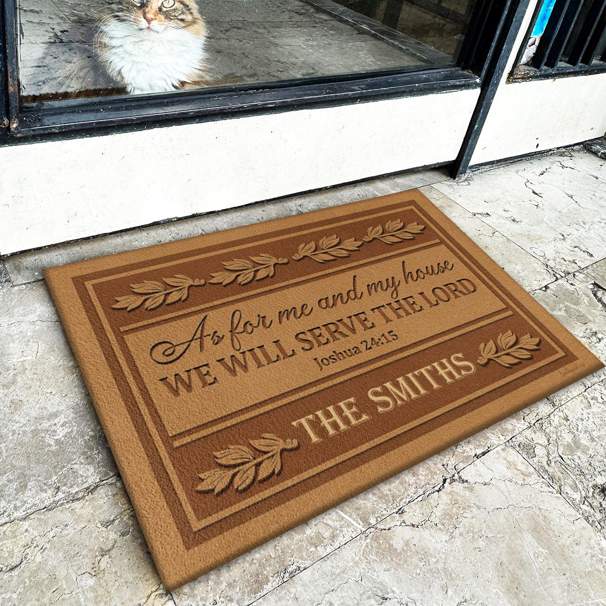 Personalized As For Me And For My House We Will Serve The Lord Doormat