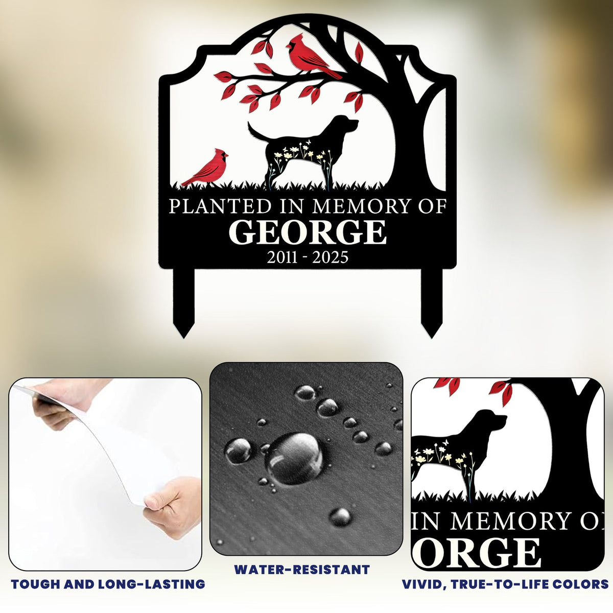 Where Memories Blossom Forever - Personalized Metal Garden Stake