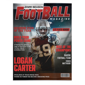Personalized Football Magazine Cover  Blanket, Football Player Gift, Football America Gifts