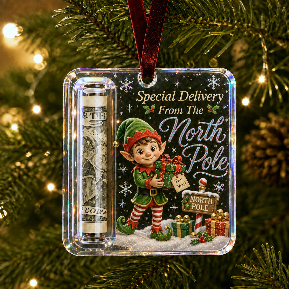 Christmas Cash Gift Holder Ornament
