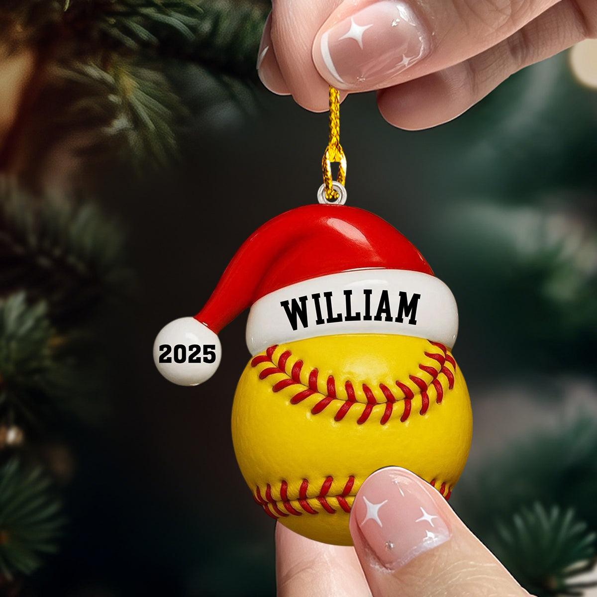 Santa Hat - Personalized Rugby Lacrosse Cricket Boxing Wood Ornament Gift For Sports Fans And Athletes