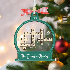 Personalized Family Crossword Christmas Custom Scrabble Ornament