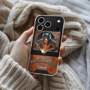 Strong Welder Personalized Clear Phone Case, Gift For Welders