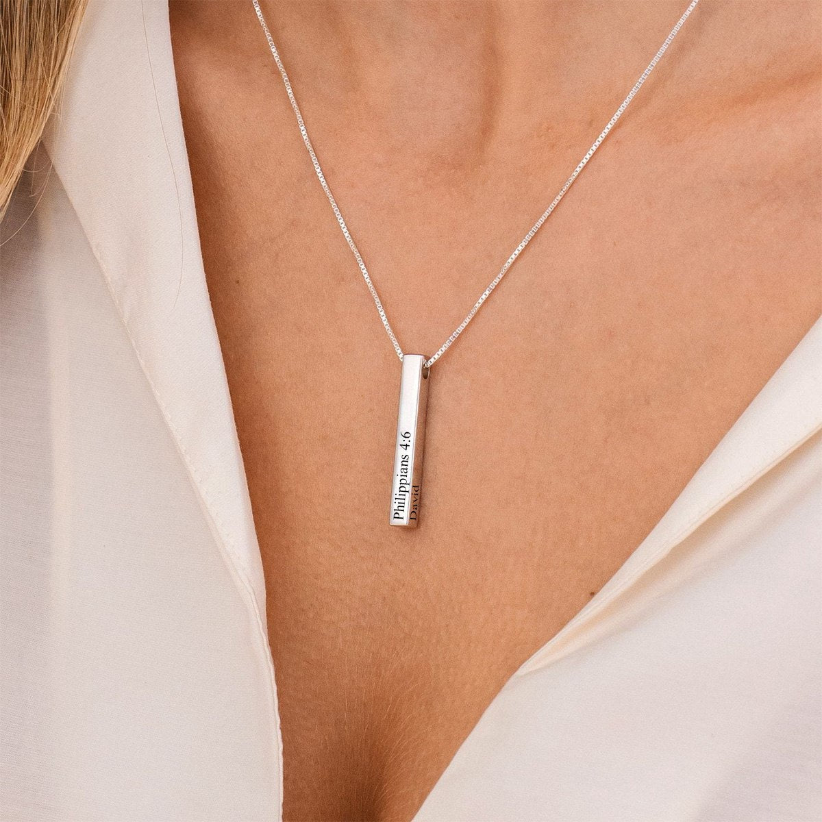 Personalized Vertical Bar Necklace