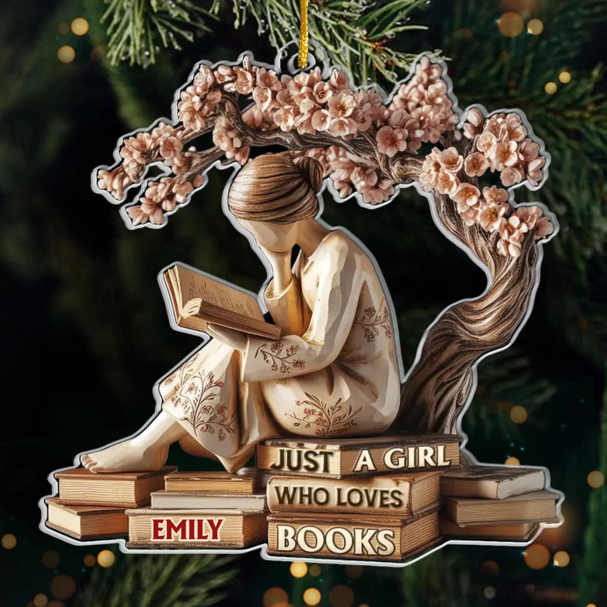 Serenity In Every Page Personalized Christmas Ornament Bookish Gifts For Book Lovers, Bookworms, Readers