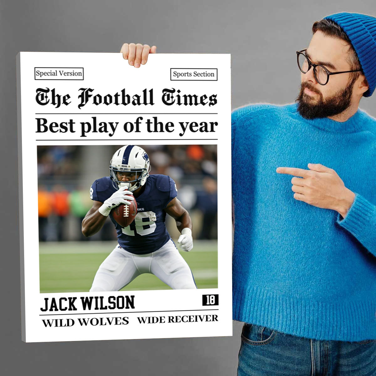 Custom Photo American Football Photo Poster Rookie Today, Champion Tomorrow - Personalized Gift For Football Player