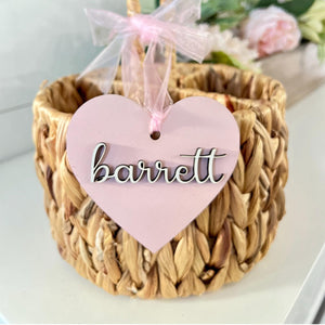 Personalized Brand Name Wooden heart tag,Gift tag,tag basket Tag for Valentine's Day