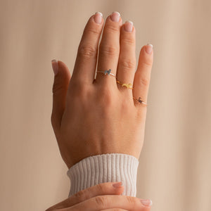 Personalized Pet Ring Pet Lover Memorial Gift Sympathy Gift Stackable Engraved Animal Initial Ring