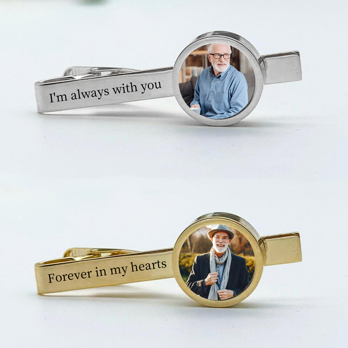 Personalized Photo Memorial Tie Clip Custom Tie Clip with Text and Image