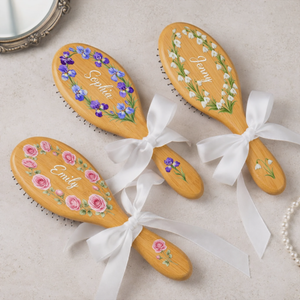 Custom Hair Brush - Personalized Best Friend Birthday Gifts For Women, Besties, Sisters, BFF - Besties Always Stick Together