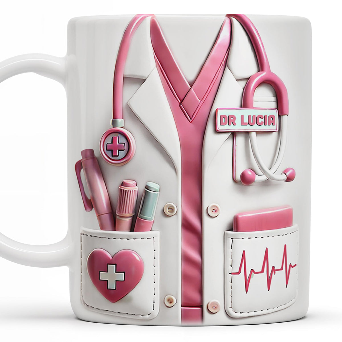 Medical Appreciation Design With Stethoscope, Personalized Custom Coffee Mug