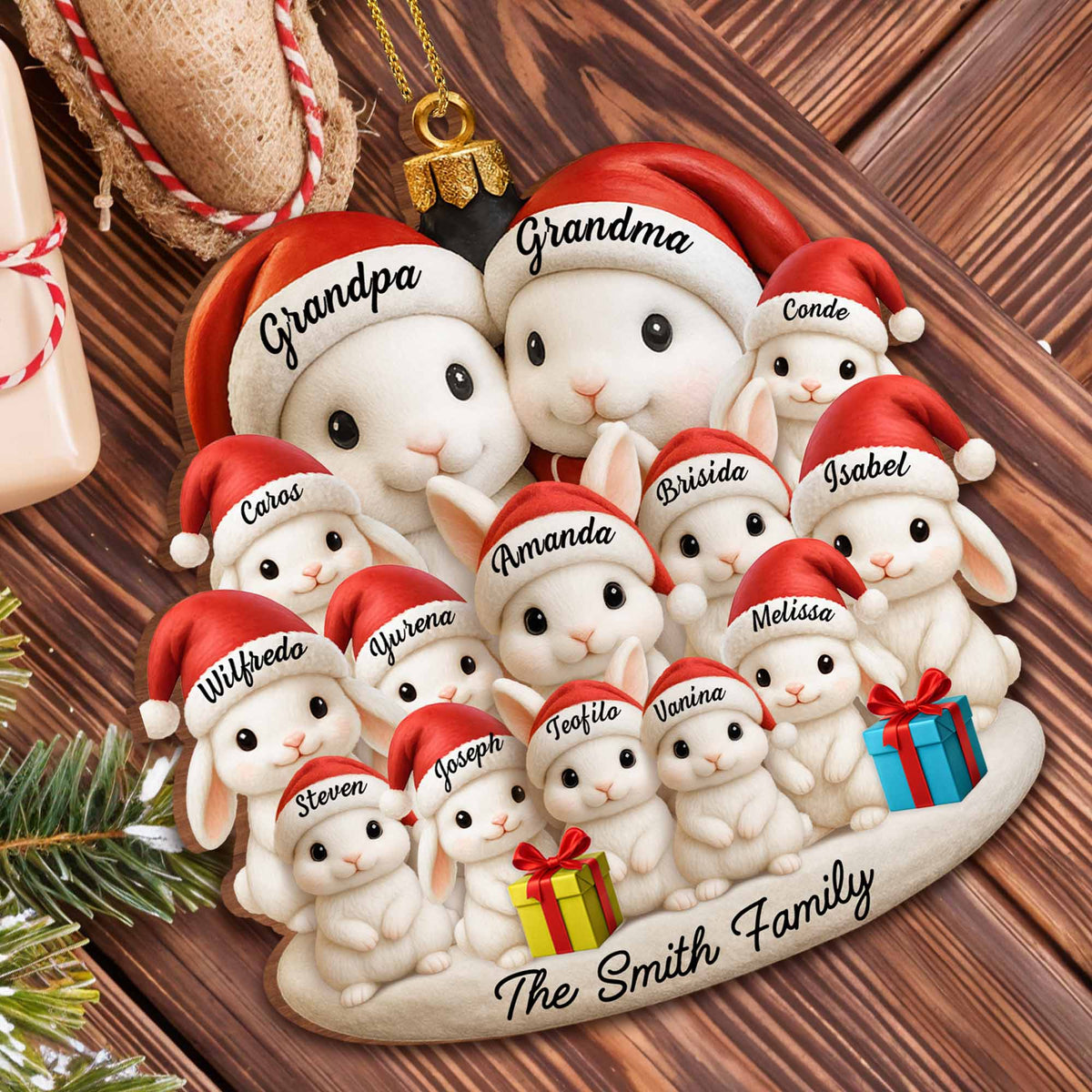 Celebrate Your Family's Magical Christmas,  Personalized Custom Wood Ornament, Gift For Family