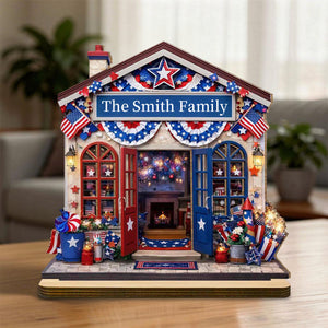Our Family House, Personalized Wood Plaque, Gift For Patriots and Families