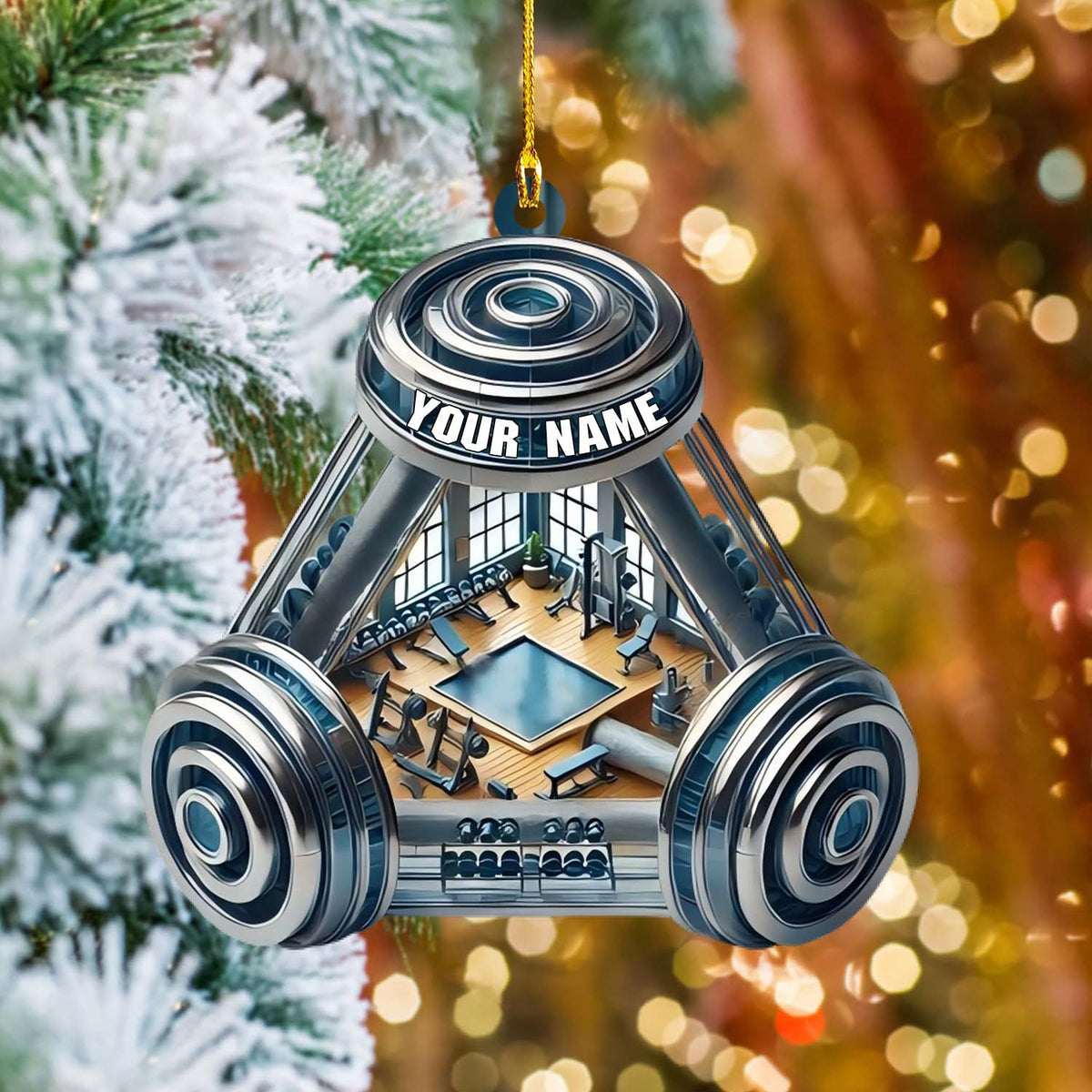 Custom Name Gym Ornament,Weightlifting Ornament, Gymnastics Christmas Gift