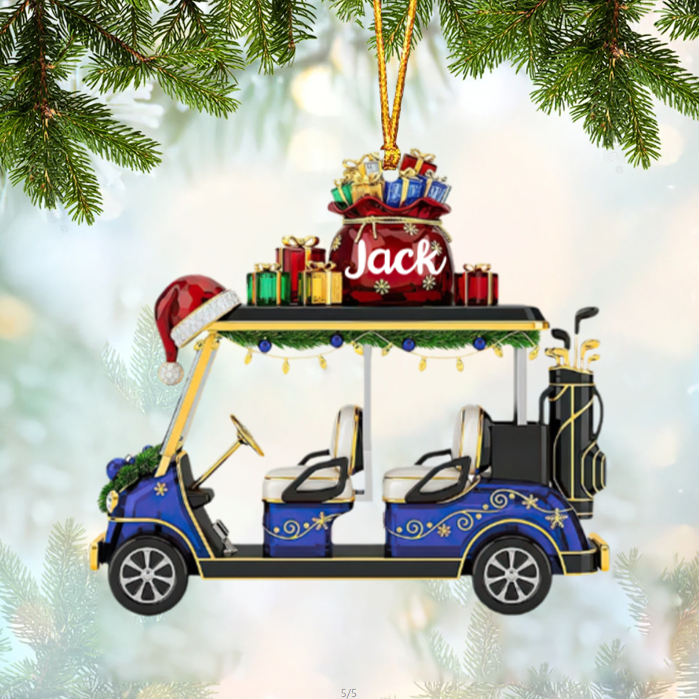 Golf Cart Ornament - Personalized Gifts For Golf Lovers