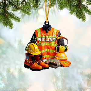 Personalized Construction Worker Uniform Ornament