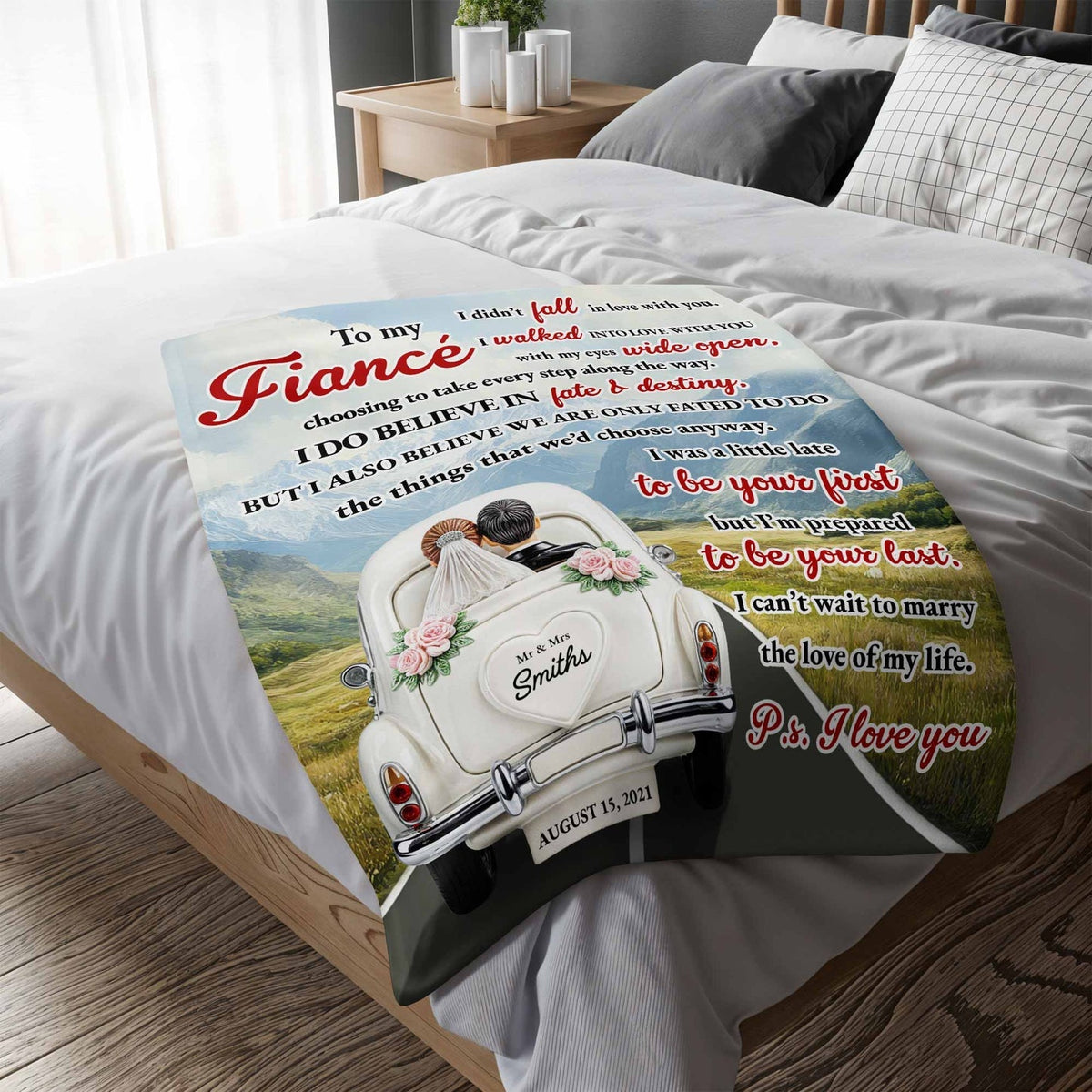 To My Fiancé - Personalized Custom Blanket - Gift For Lovers