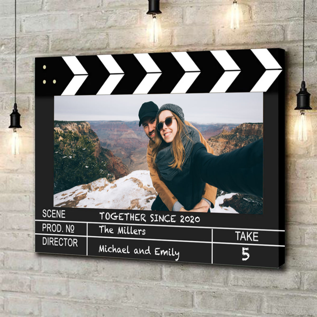 Film Clapper Board Style Couple Personalized Custom Photo Poster
