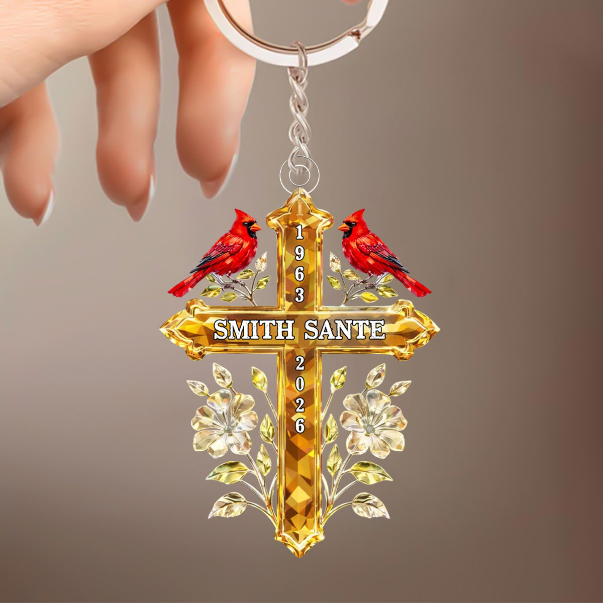 A Cardinal Visit From Heaven - Personalized Acrylic Keychain, Memorial Gift For Loss Of Loved One