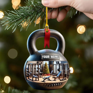 Custom Name Gym Ornament,Weightlifting Ornament, Gymnastics Christmas Gift