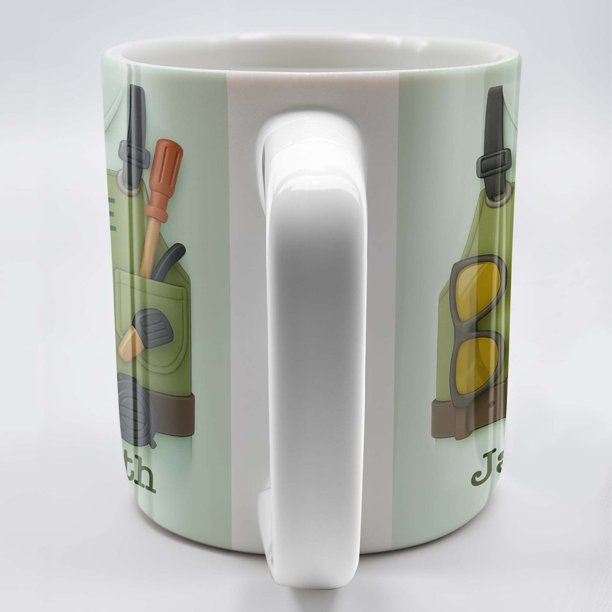 Lawn Mower, Tools, and Sunglasses, Personalized Mug, Gift For Gardeners and Lawn Care