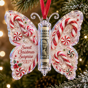 Christmas Cash Gift Butterfly Ornament – Holiday Money Holder Keepsake