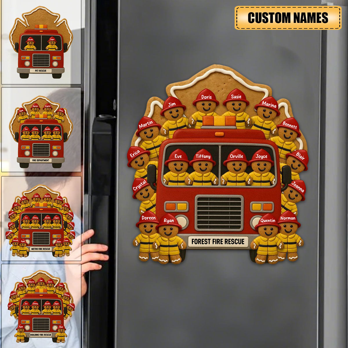 Festive Firefighter, Personalized Decal, Christmas Gift For Firefighters And Family
