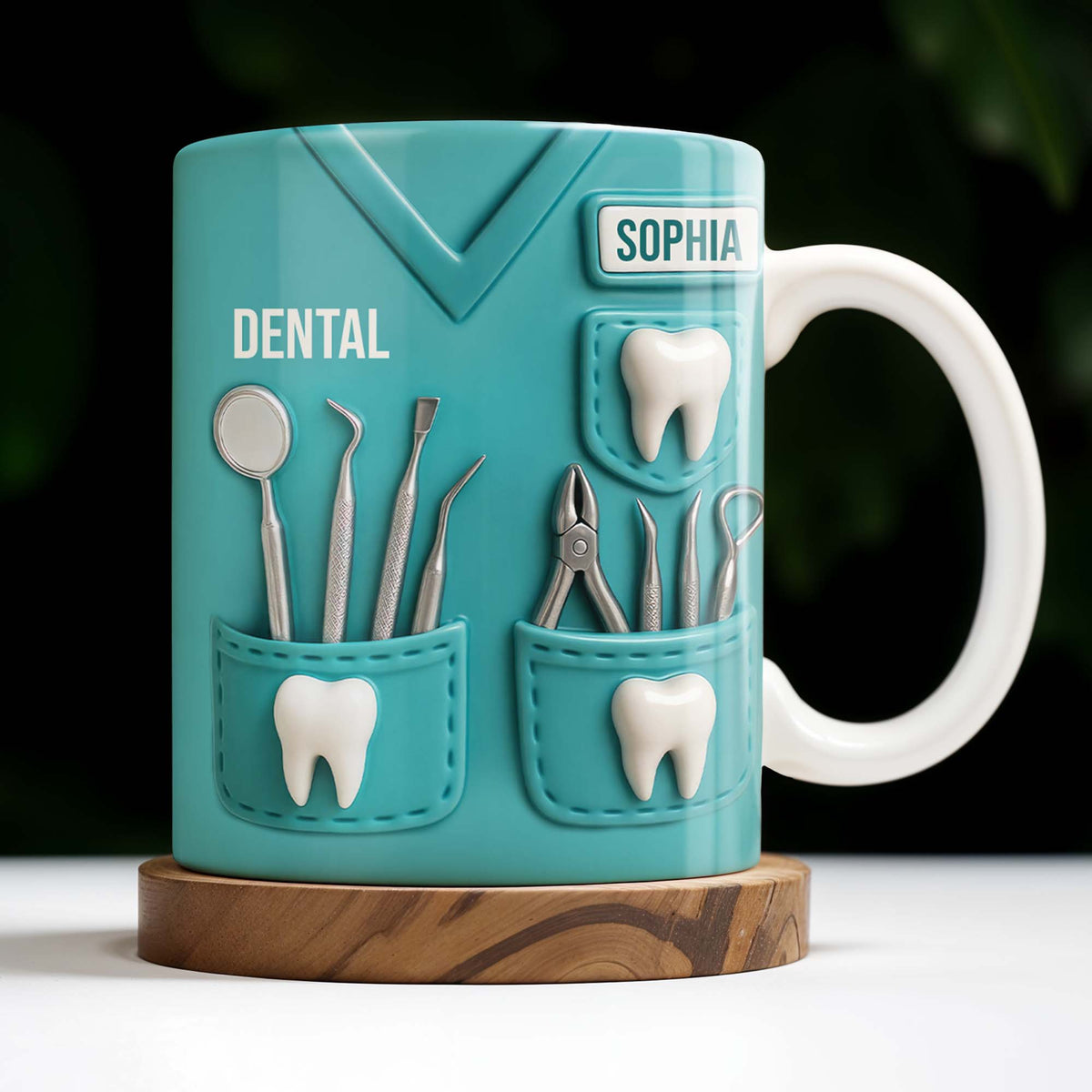 Personalized Dental Coffee Mug Featuring Dental Equipment Designs Gift For Dentists