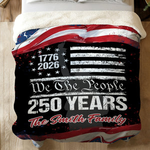 250 Years USA 250th Birthday 1776-2026 Eagle Personalized Blanket Gift for Family