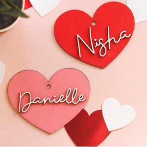Personalized Brand Name Wooden heart tag,Gift tag,tag basket Tag for Valentine's Day