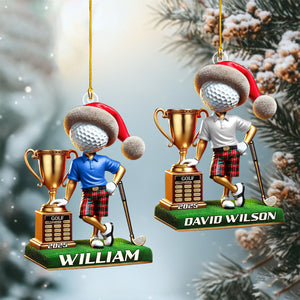 Personalized Name and Year Golf Champion Ornament