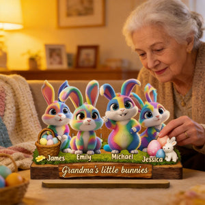 Grandma's Little Bunnies Easter Gift - Personalized Wooden Plaque