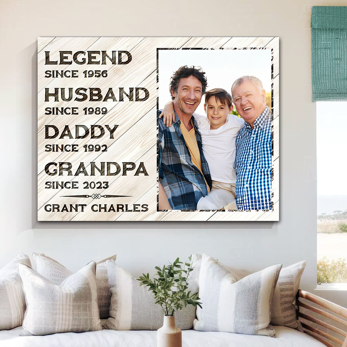 Legend Husband Daddy Grandpa Customized Canvas Poster – Unique Father’s Day Gift