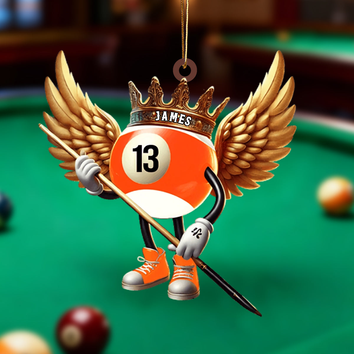 Personalized Custom Name Billiard Ornament, Billiard Lover Christmas Gift