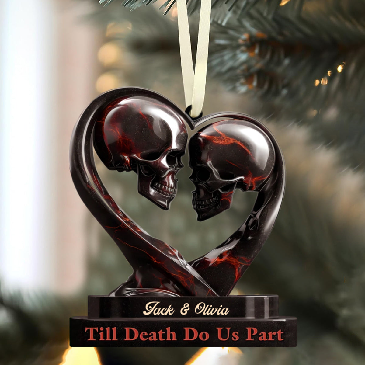 Personalized Anniversary Wedding Ornament Gifts For Husband And Wife, Him And Her - Love Outlasts Time