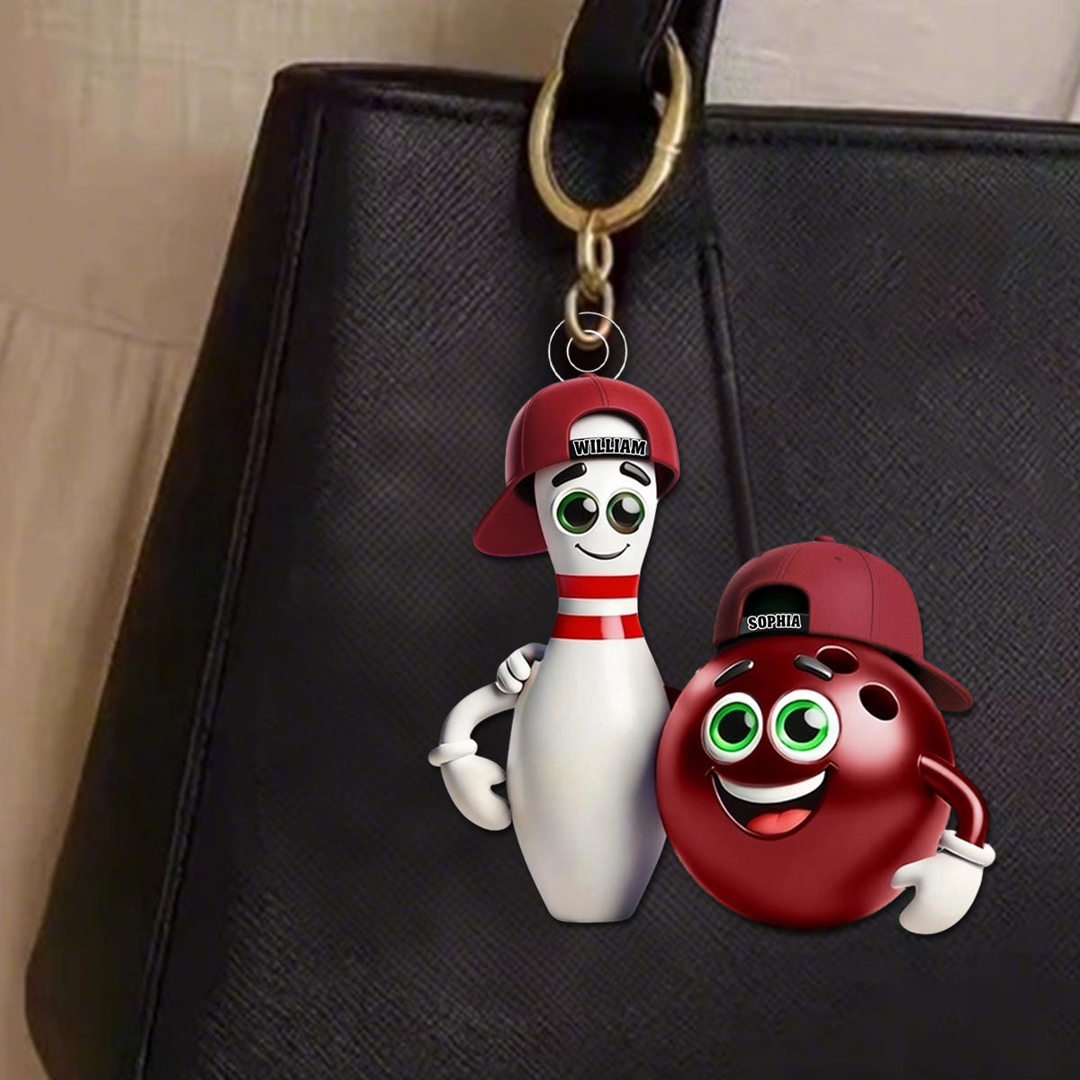 Custom Name Bowling Personalized Acrylic Keychain Gift For  Bowling Lover