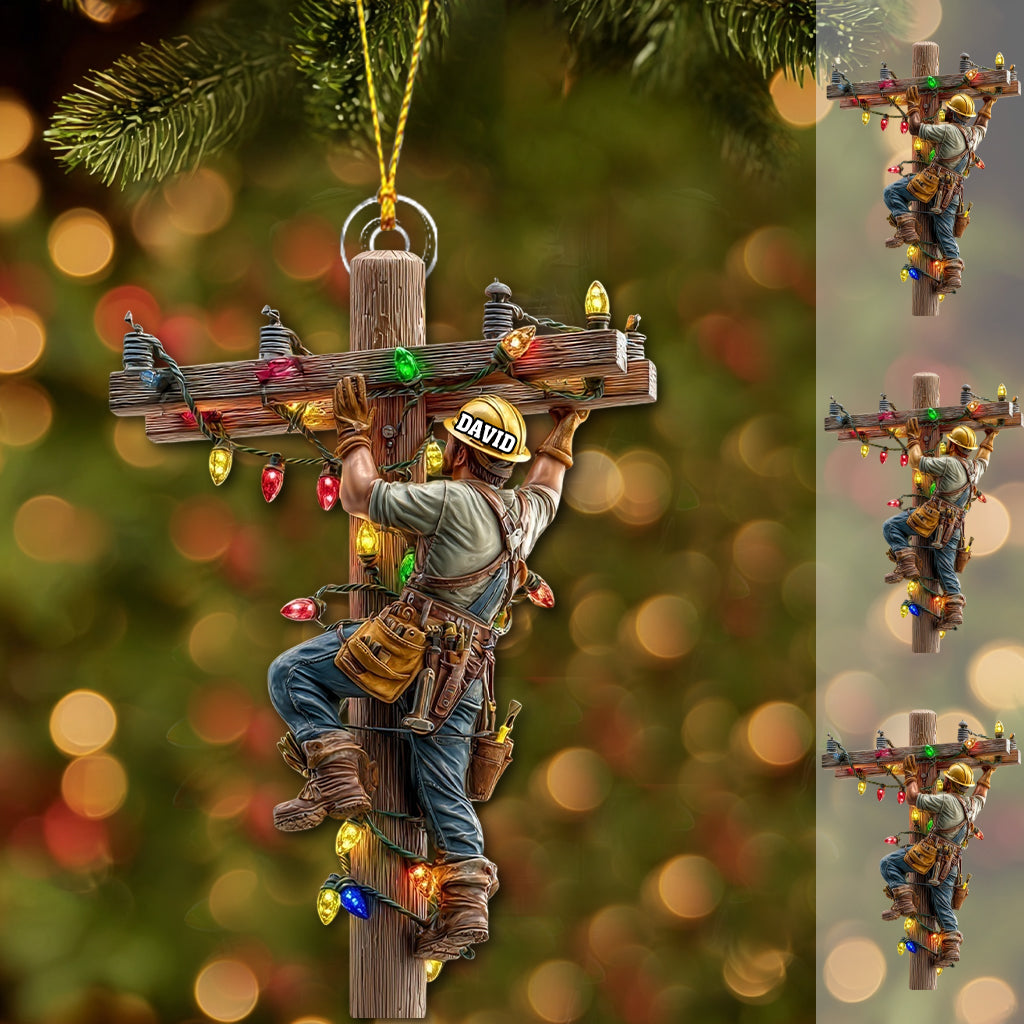 Keeping the Lights On - Personalized Lineman Ornament