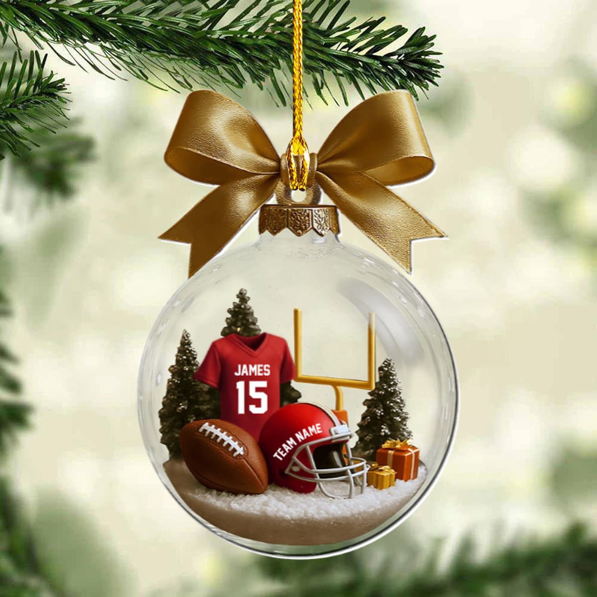 Football Season Is Coming - Personalized Football Transparent Ornament