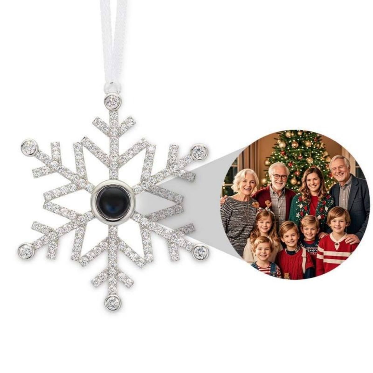 Personalized Photo Projection Snowflake Christmas Gifts Ornament