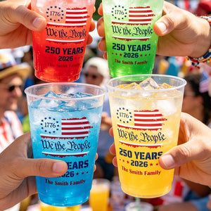 We The People 250 Years 1776 - Family Personalized Frosted Cups