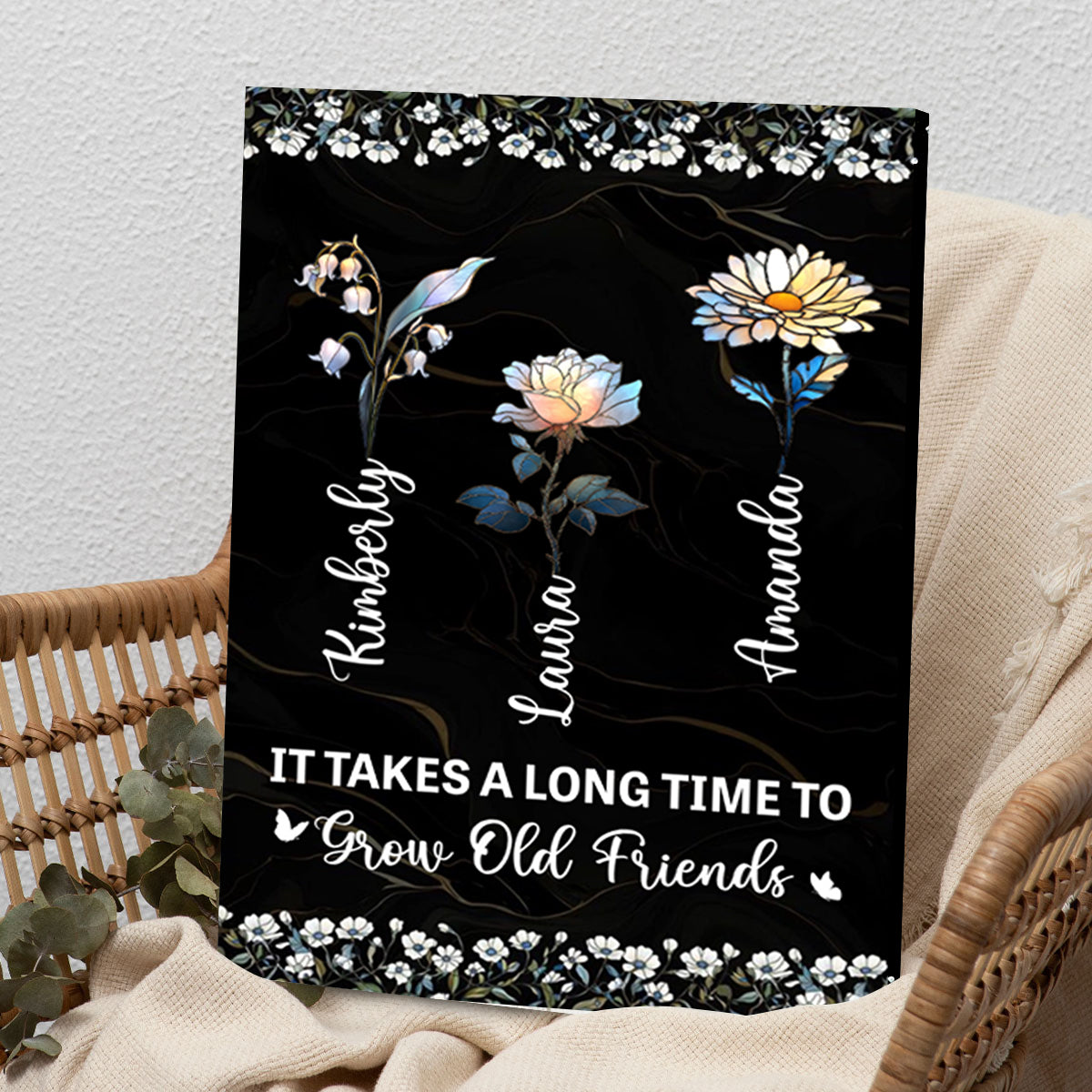 It Takes A Long Time To Grow Old Friends Birth Flower Version - Personalized Poster Gift For Friends