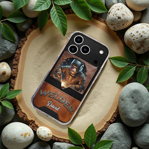 Strong Welder Personalized Clear Phone Case, Gift For Welders